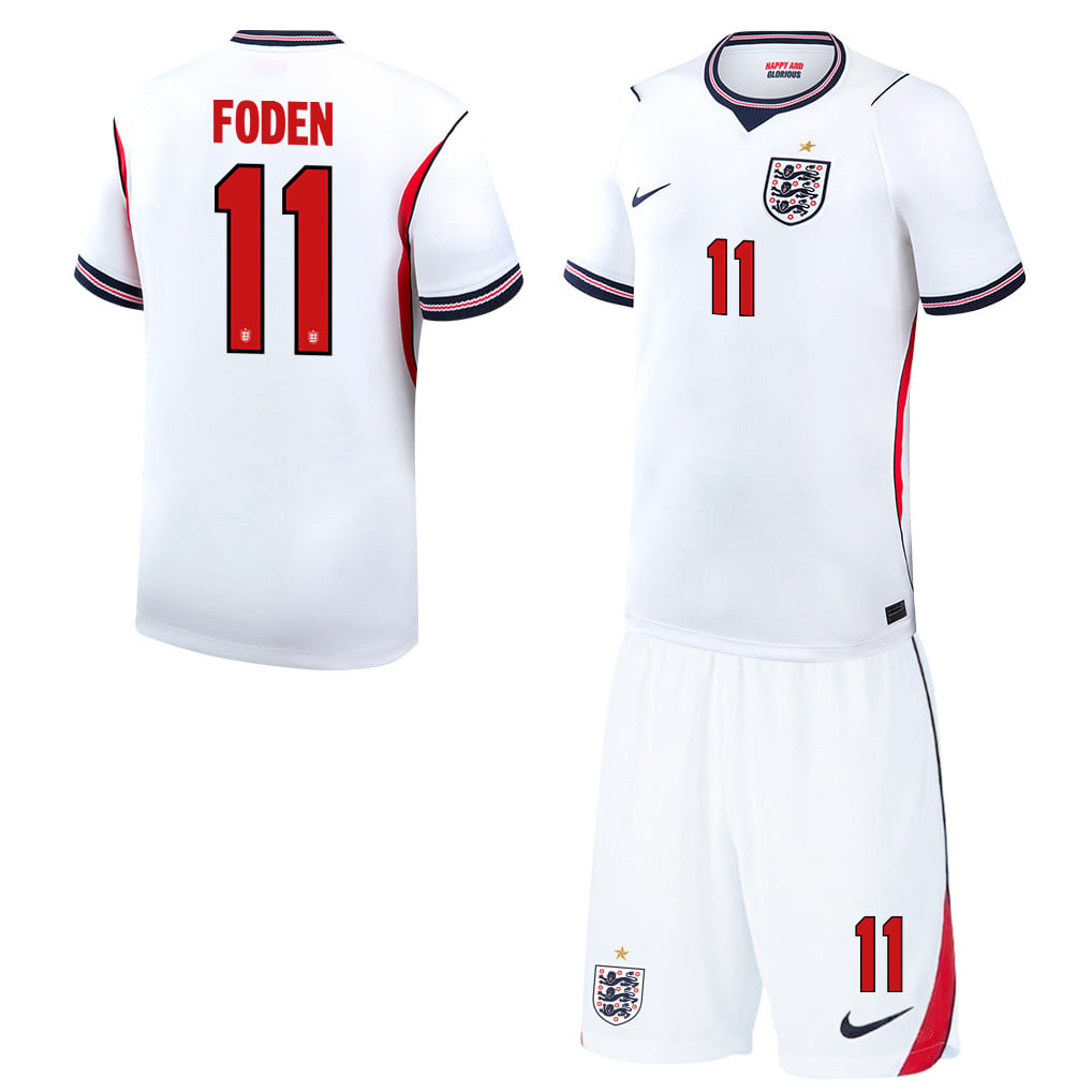 Phil Foden 11 England 2026 Home Men Jersey & Shorts Set – White