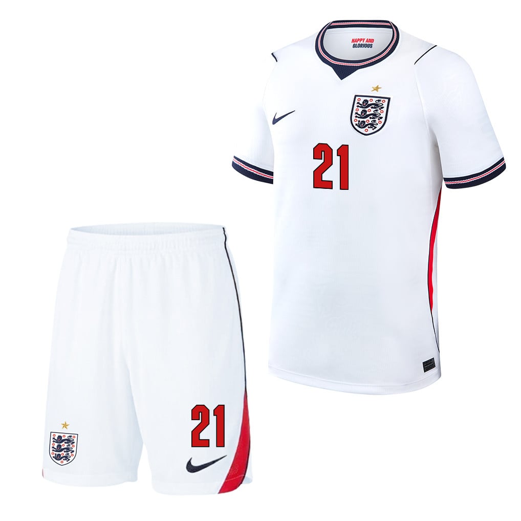 Eberechi Eze 21 England 2026 Home Men Jersey & Shorts Set – White