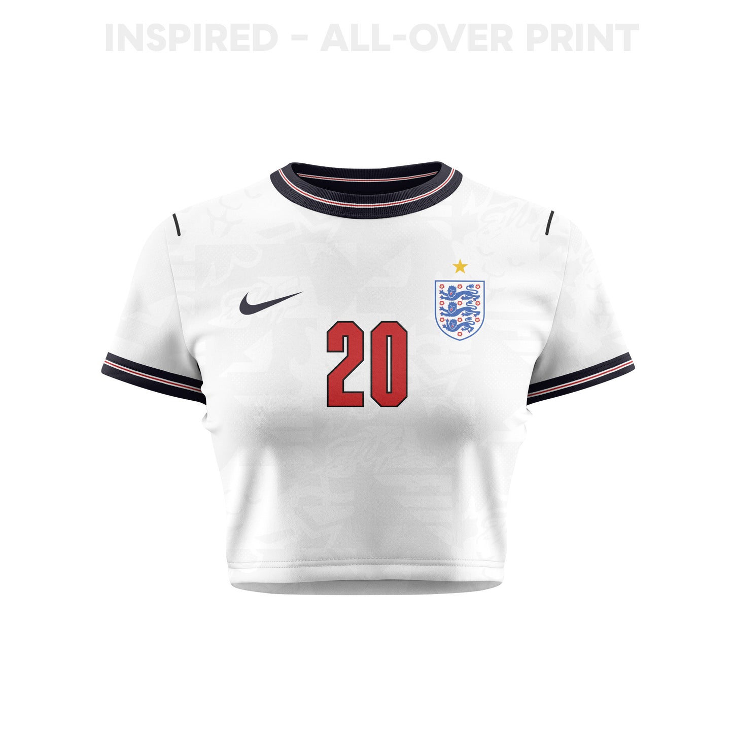 Jarrod Bowen 20 England 2026 Women's Home All-Over Print Cropped Jersey - White