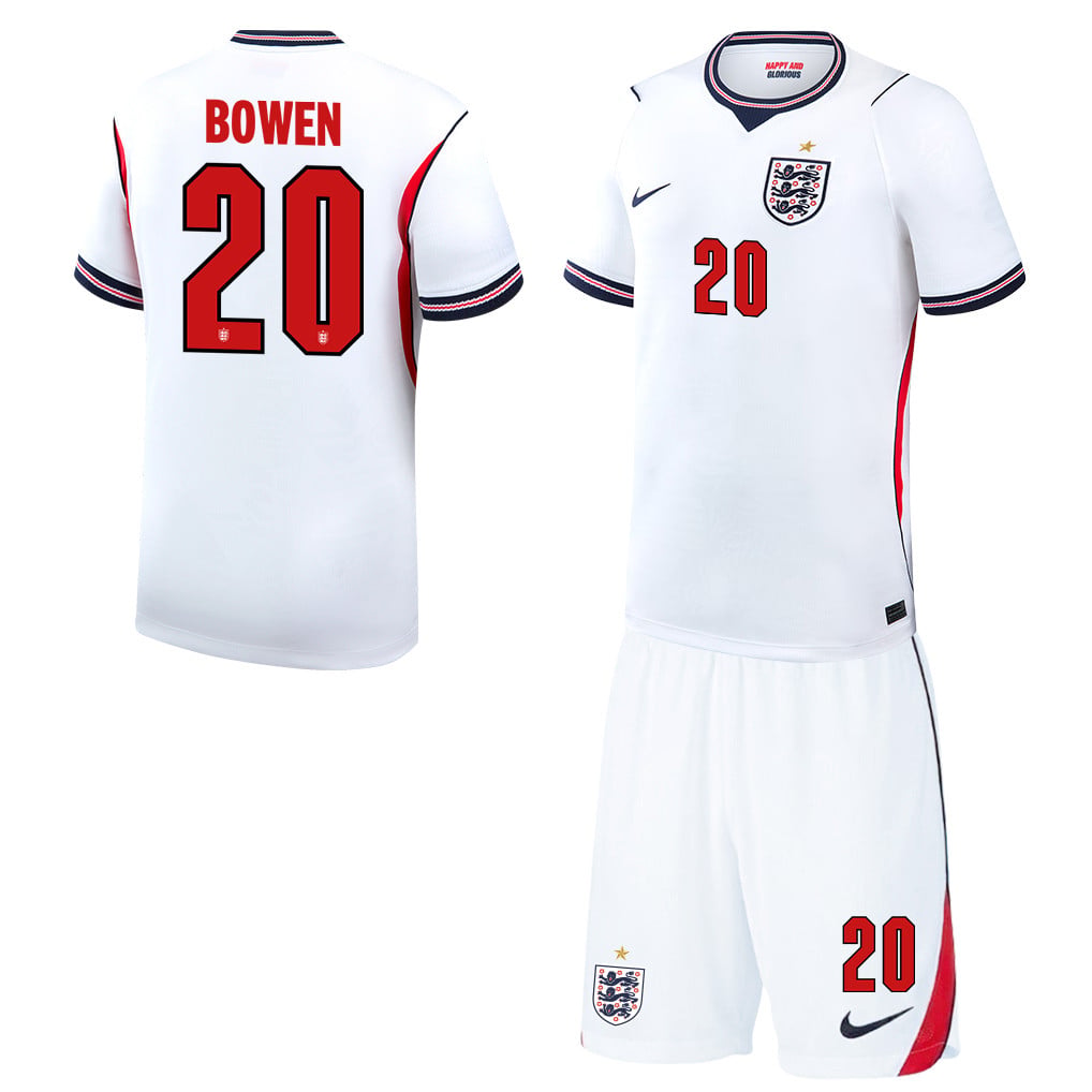 Jarrod Bowen 20 England 2026 Home Men Jersey & Shorts Set – White