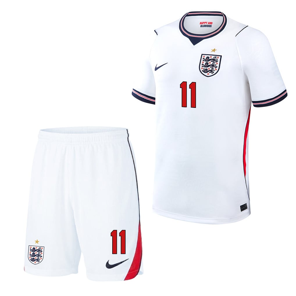 Marcus Rashford 11 England 2026 Home Men Jersey & Shorts Set – White