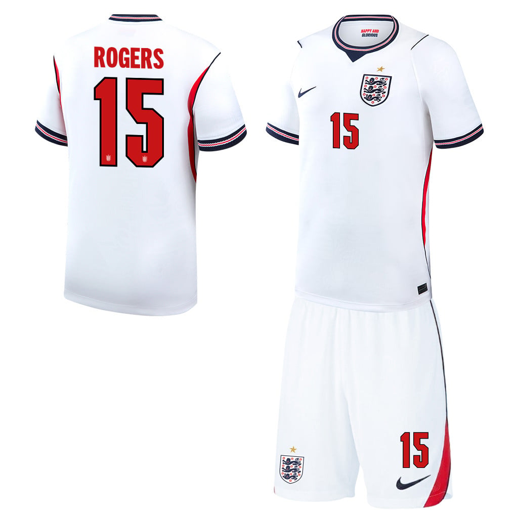 Morgan Rogers 15 England 2026 Home Men Jersey & Shorts Set – White