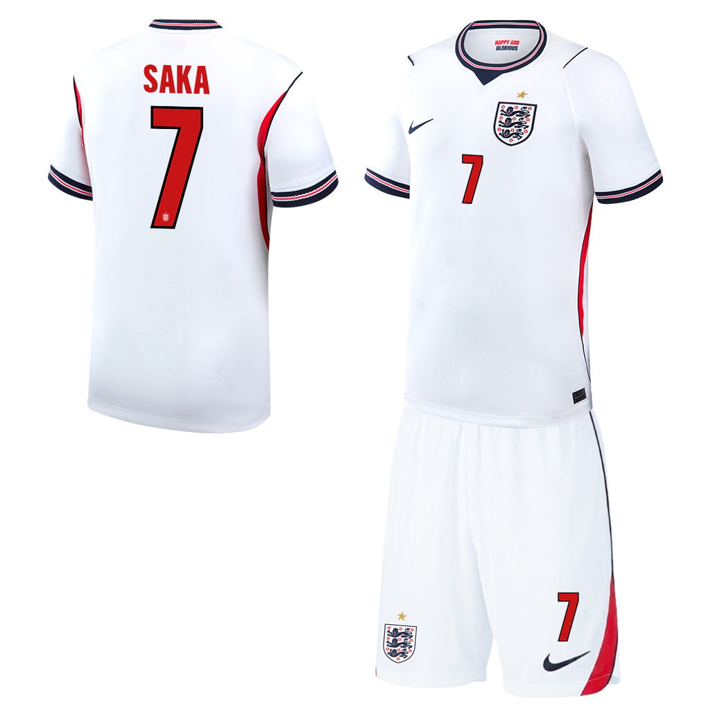 Bukayo Saka 7 England 2026 Home Men Jersey & Shorts Set – White