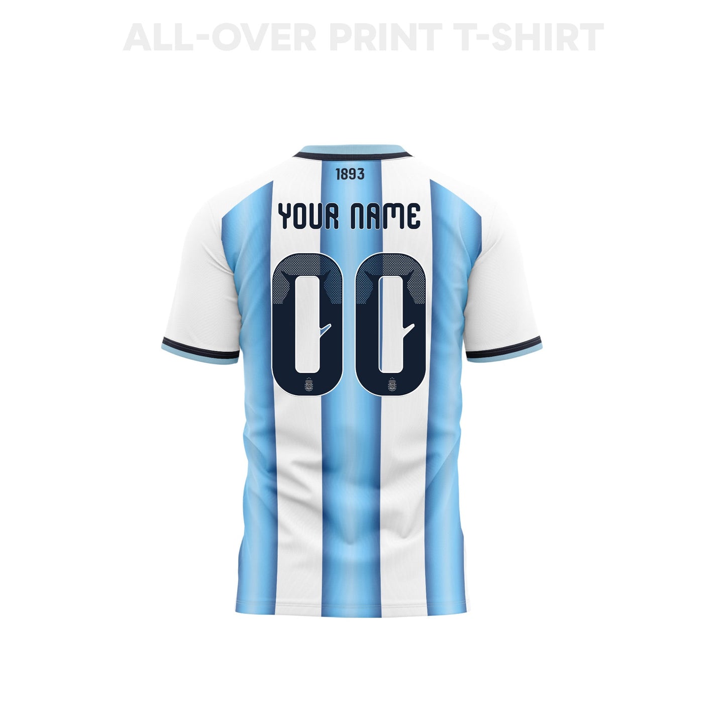 Argentina 2026 Youth Home 3D T-shirt Fully Printed – Personalized –White