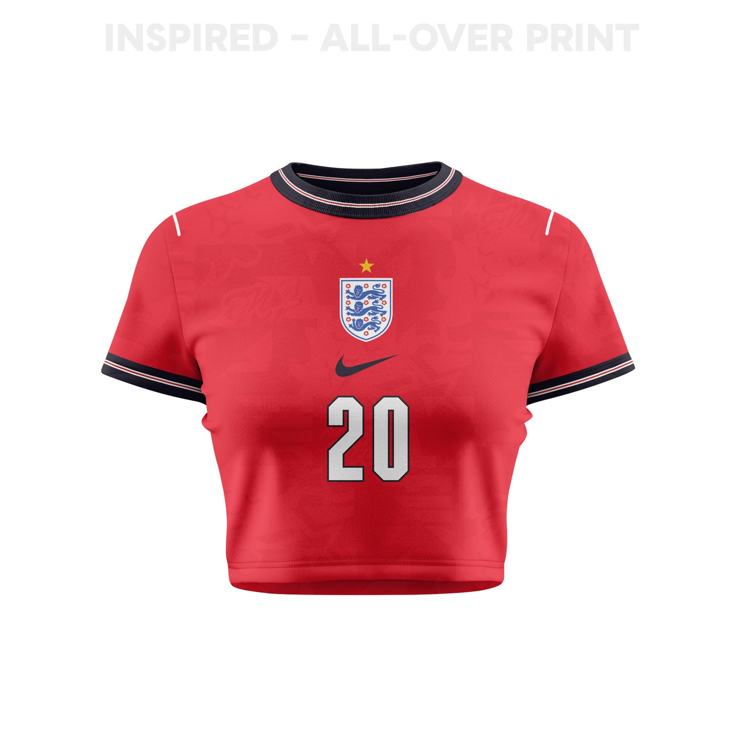 Alex Scott 20 England 2026 Women's Home All-Over Print Cropped Jersey - Red