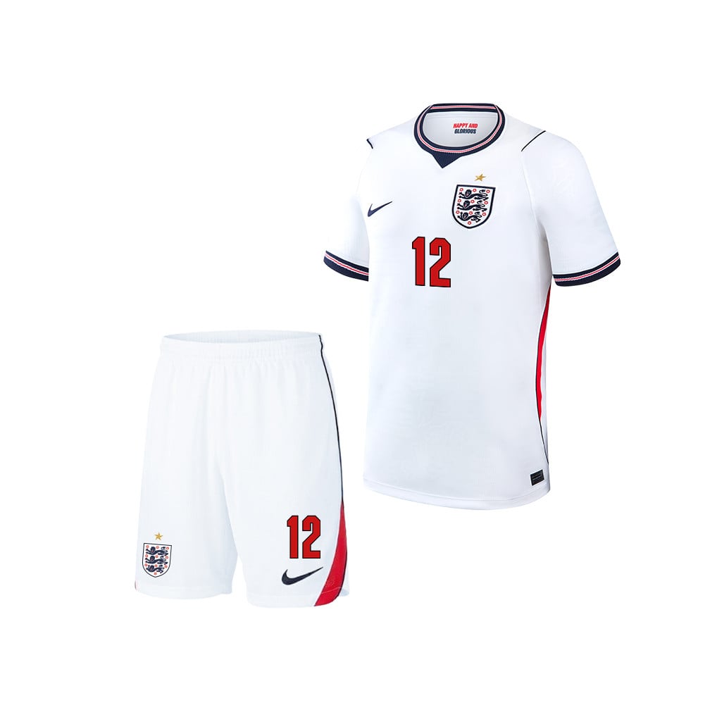 Dan Burn 12 England 2026 YOUTH Home Jersey & Shorts Set - White