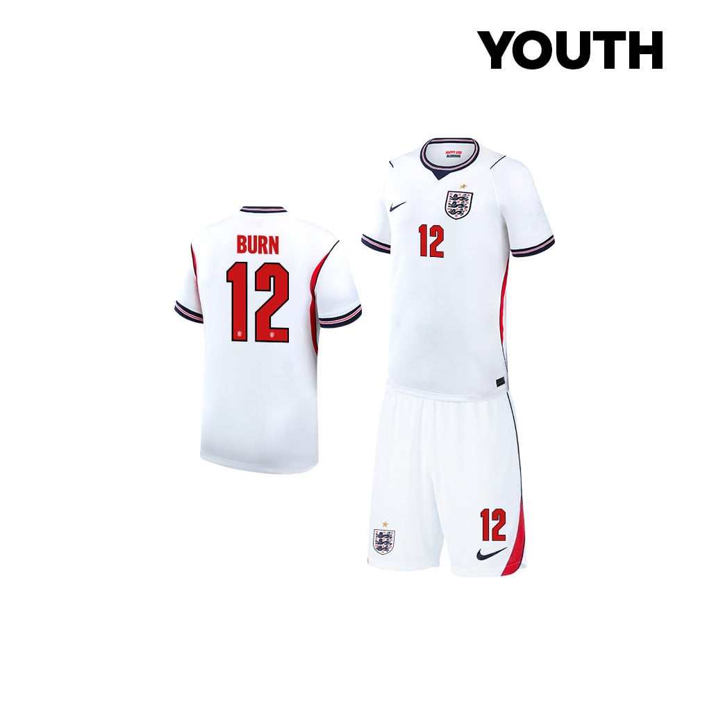 Dan Burn 12 England 2026 YOUTH Home Jersey & Shorts Set - White