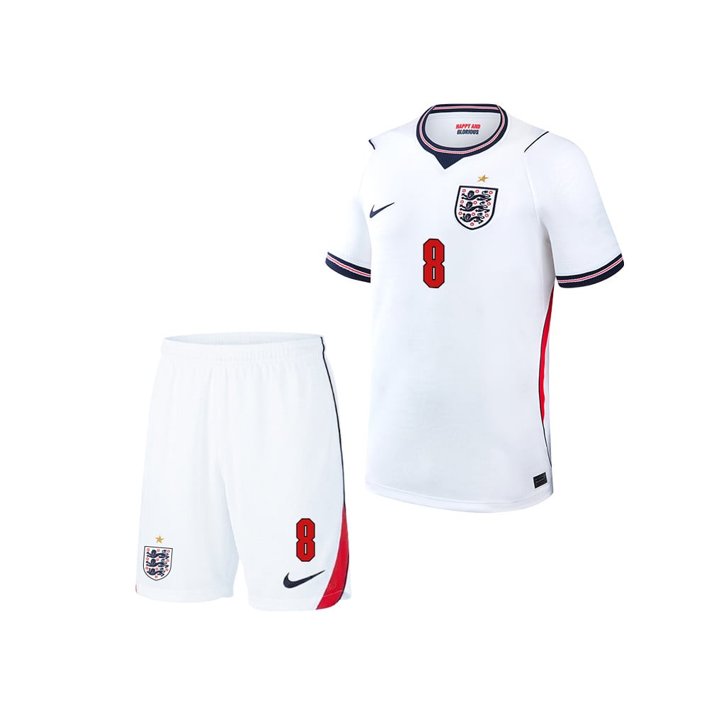 Jordan Henderson 8 England 2026 YOUTH Home Jersey & Shorts Set - White