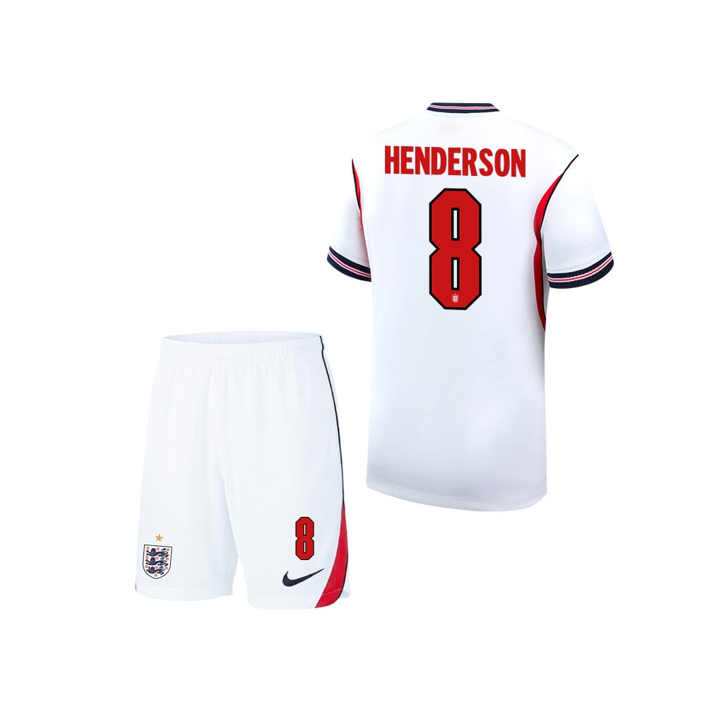 Jordan Henderson 8 England 2026 YOUTH Home Jersey & Shorts Set - White