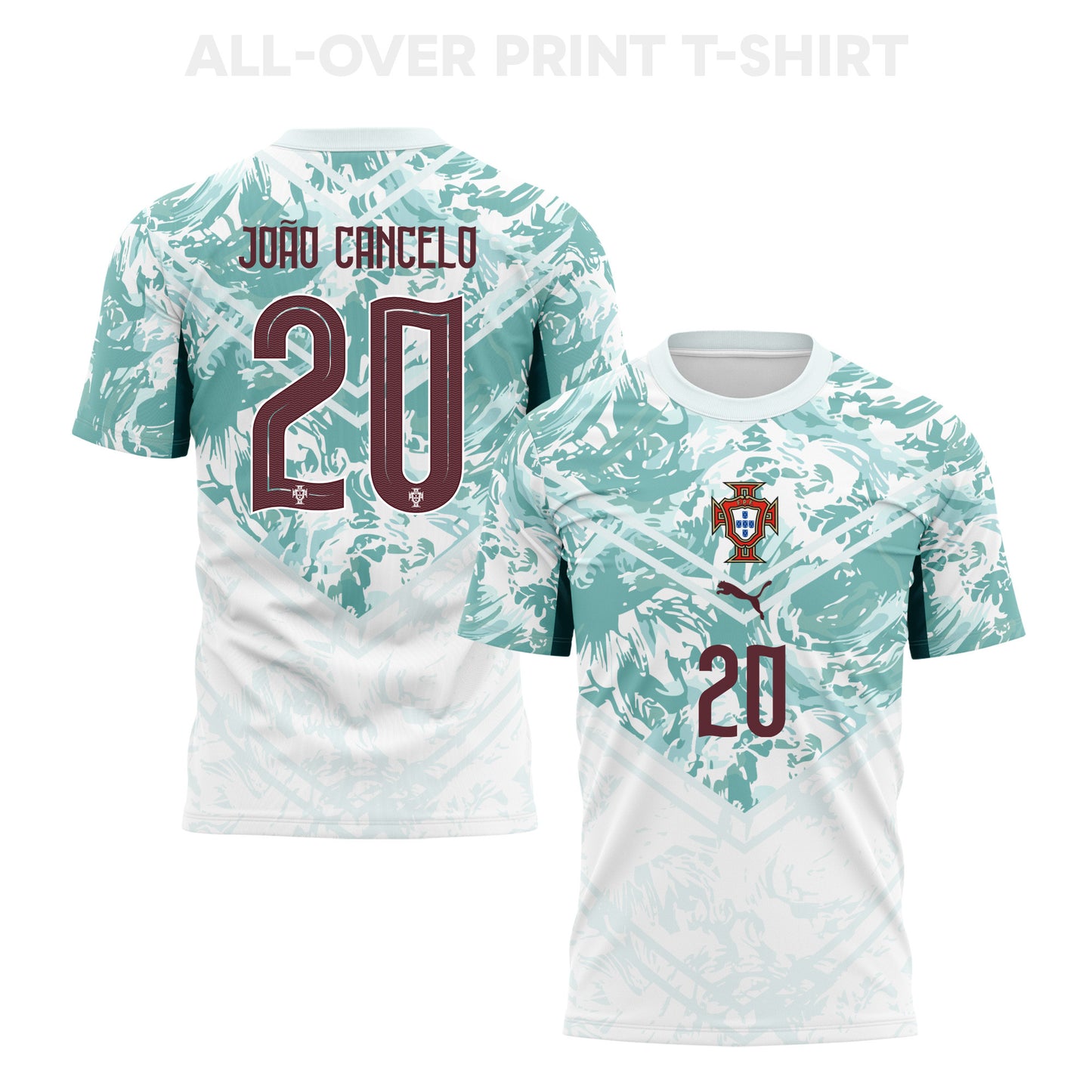 João Cancelo 20 Portugal 2026 Away 3D T-Shirt Fully Printed – Unisex, White