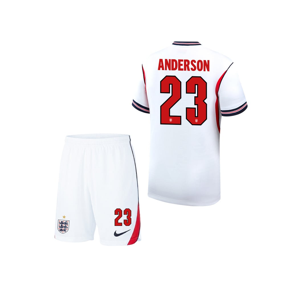 Elliot Anderson 23 England 2026 YOUTH Home Jersey & Shorts Set - White