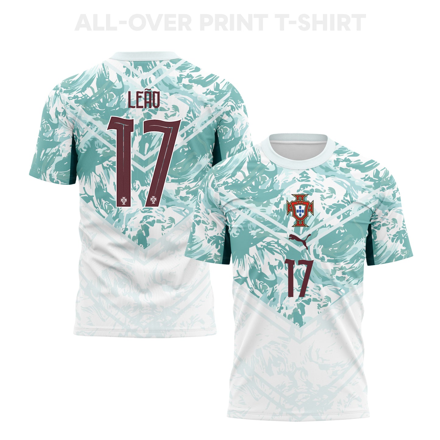 Rafael Leão 17 Portugal 2026 Away 3D T-Shirt Fully Printed – Unisex, White