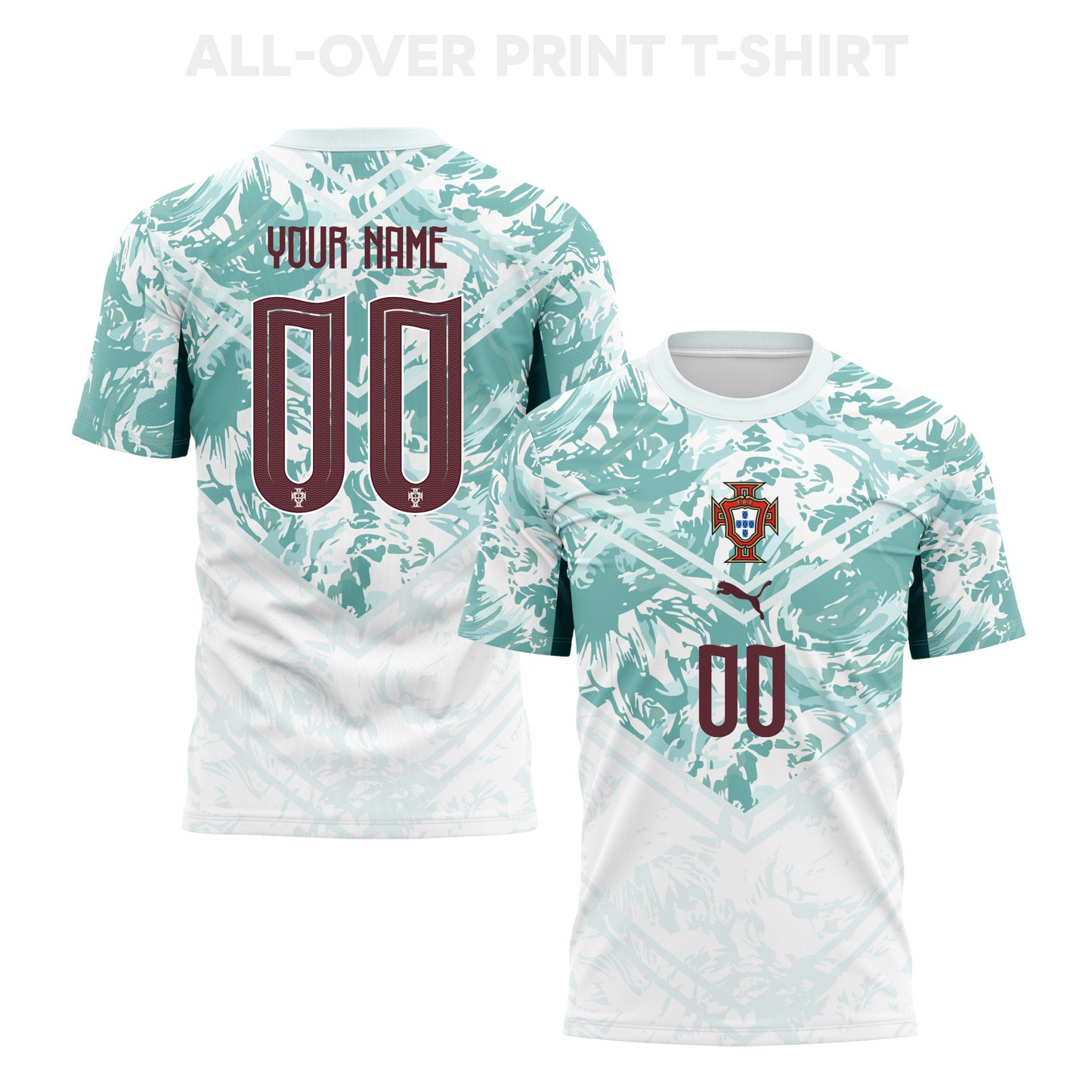 Portugal 2026 Away 3D T-Shirt Fully Printed – Personalized – Unisex, White