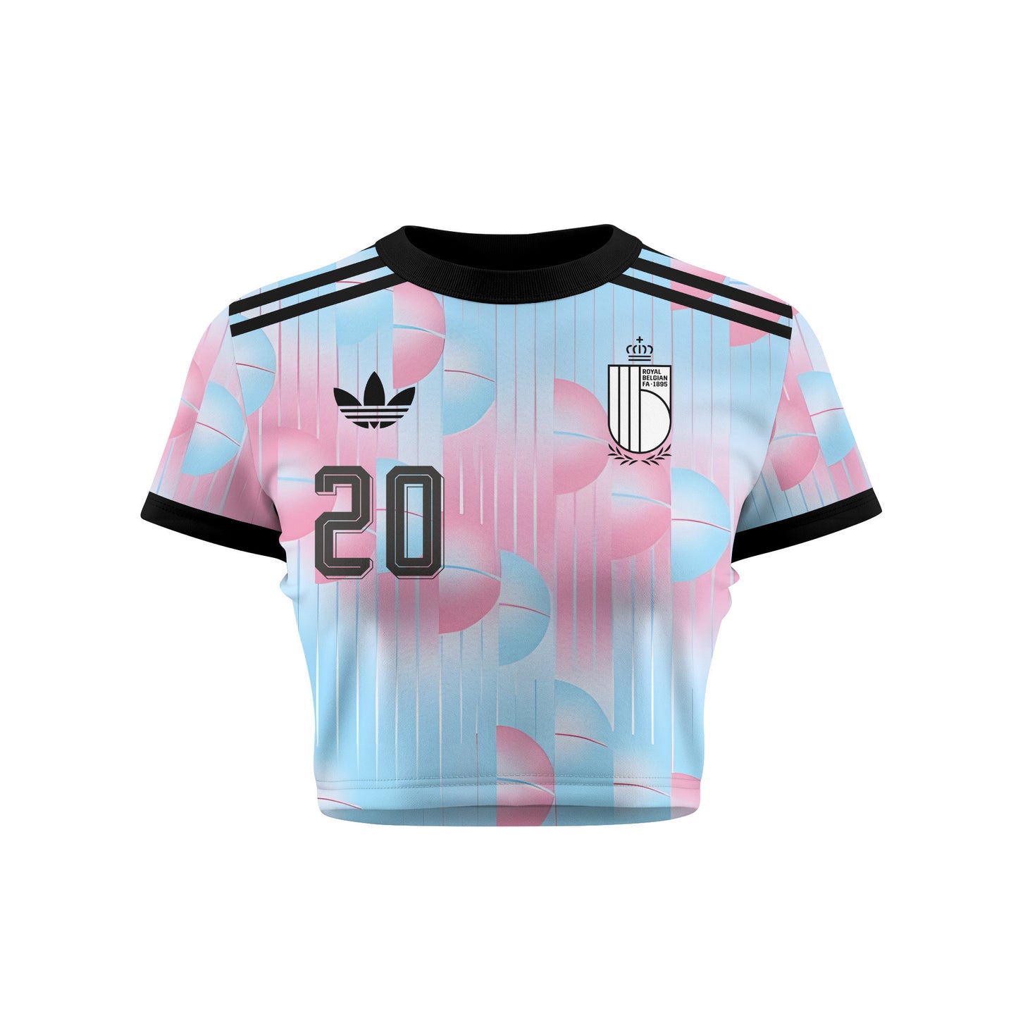 Hans Vanaken 20 Belgium 2026 Women's Away All-Over Print Cropped Jersey - Light Blue