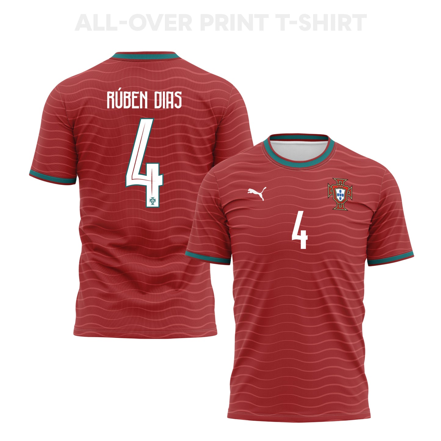 Rúben Dias 4 Portugal 2026 Home 3D T-Shirt Fully Printed – Unisex, Red