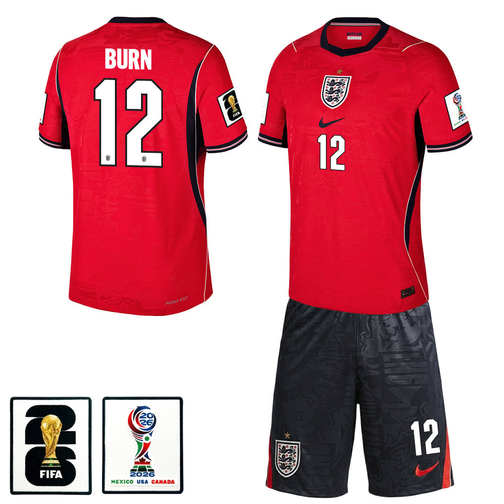 Dan Burn 12 England 2026 Away Men Jersey & Shorts Set – Red/Black
