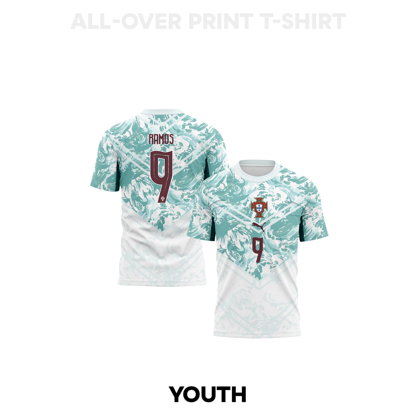 Gonçalo Ramos 9 Youth Portugal 2026 Away 3D T-shirt Fully Printed – White