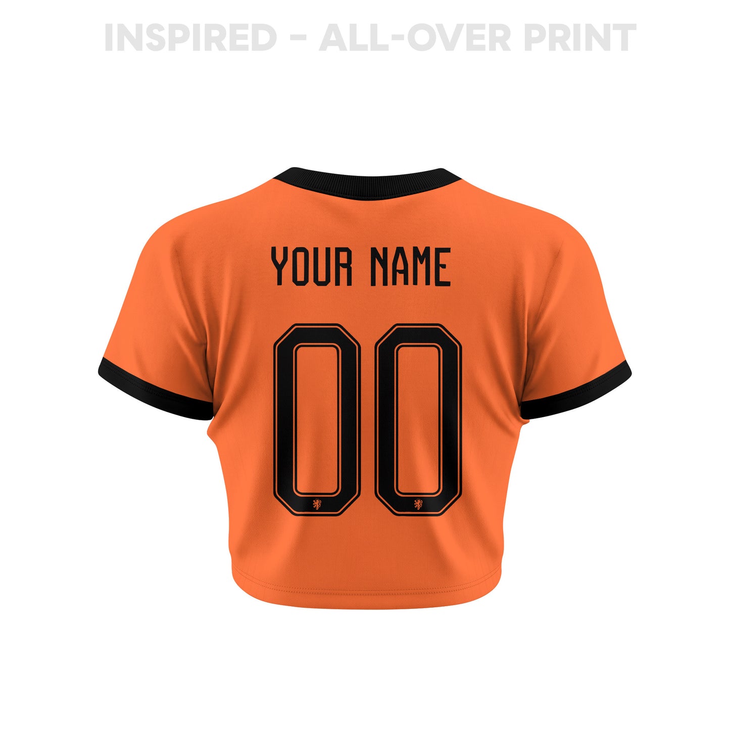 Netherlands 2026 Women's Home All-Over Print Cropped Jersey - Personalized - Orange
