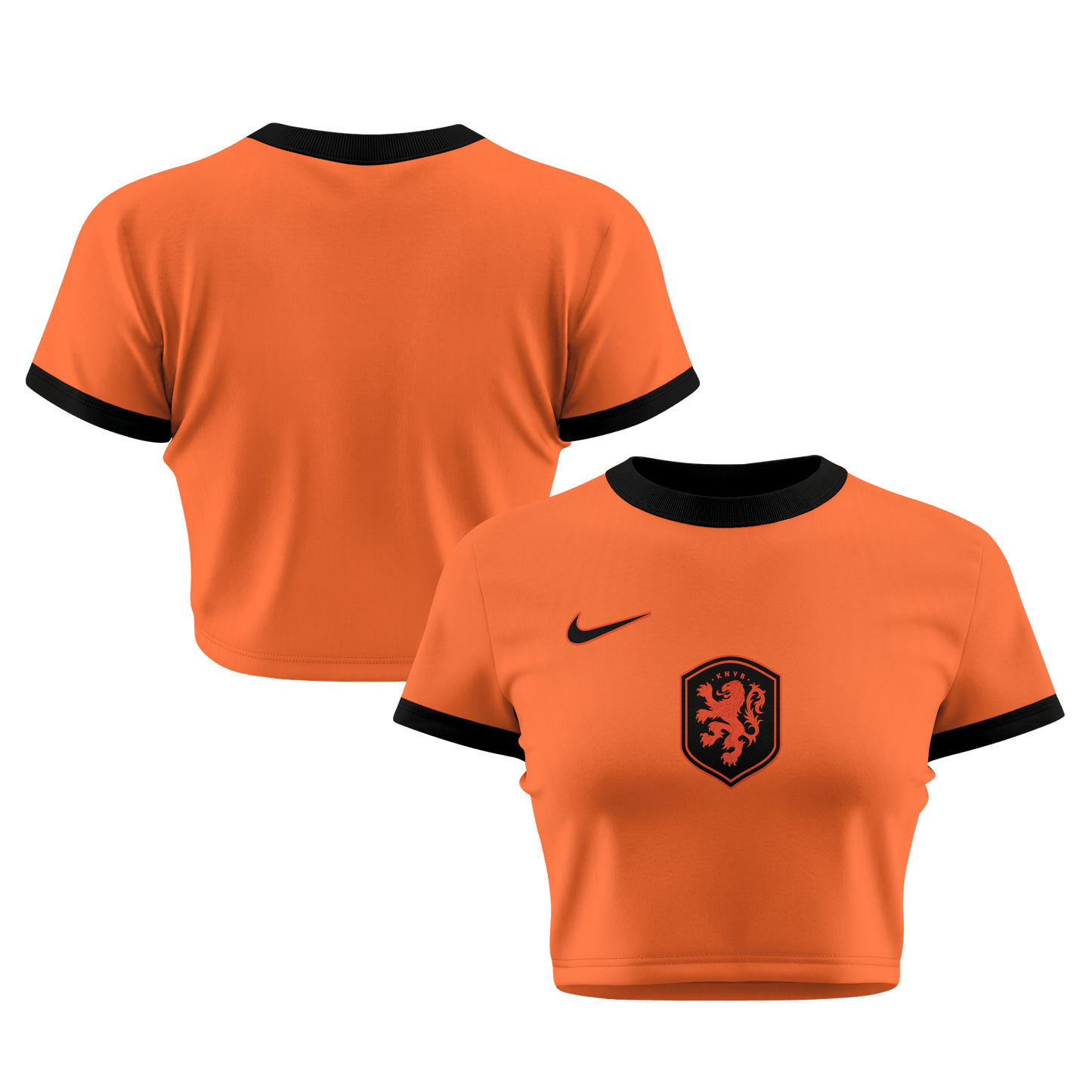 Netherlands 2026 Women's Home All-Over Print Cropped Jersey - Orange