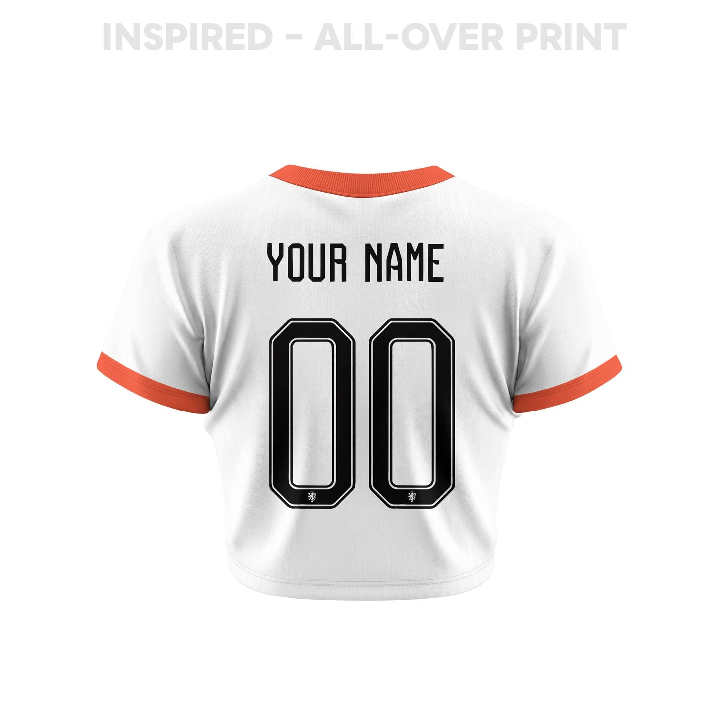 Netherlands 2026 Women's Away All-Over Print Cropped Jersey - Personalized - White