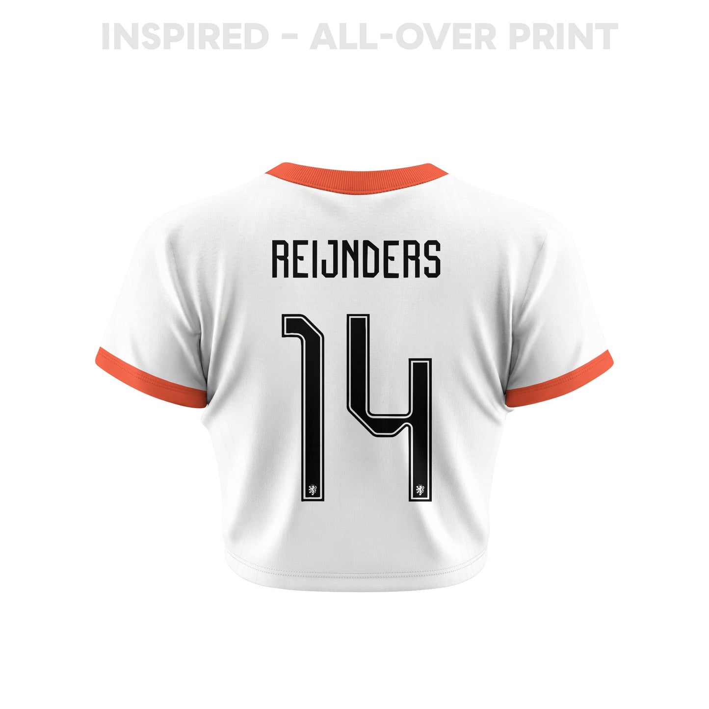 Tijjani Reijnders 14 Netherlands 2026 Women's Away All-Over Print Cropped Jersey - White
