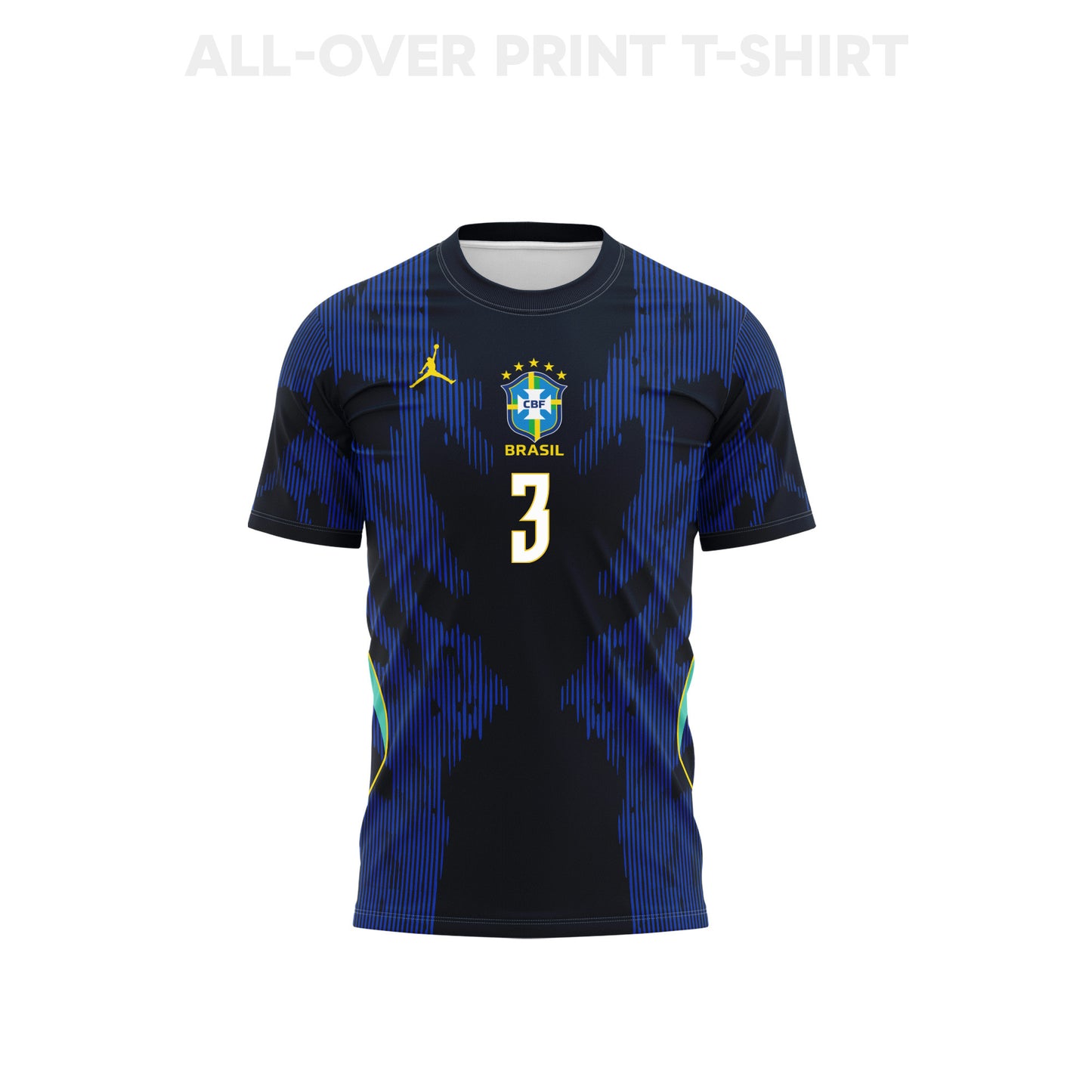 Éder Militão 3 Brazil 2026 Away 3D T-Shirt Fully Printed – Unisex, Blue
