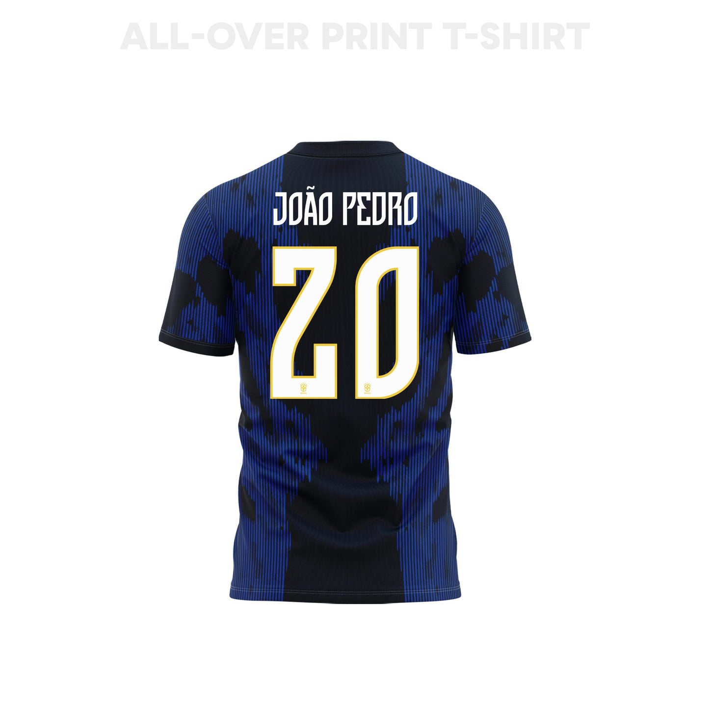 João Pedro 20 Brazil 2026 Away 3D T-Shirt Fully Printed – Unisex, Blue