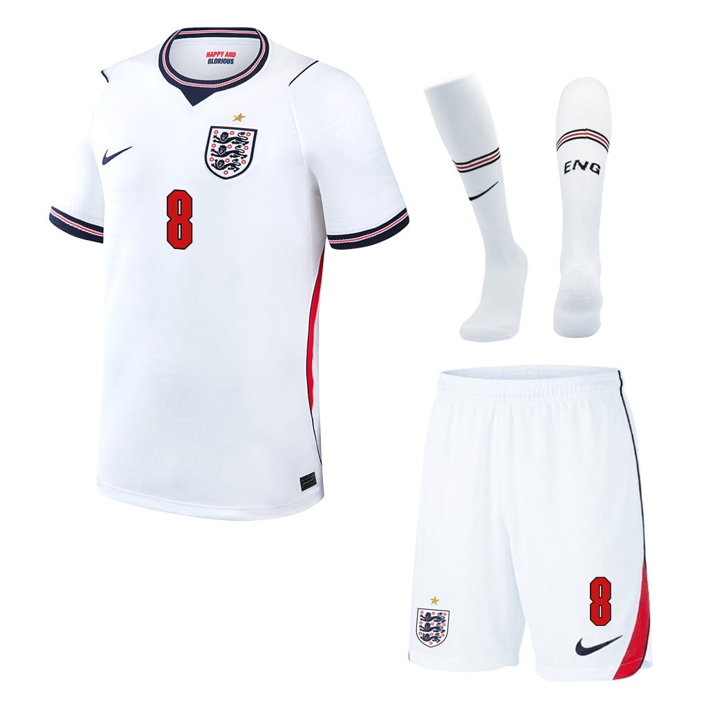 Jordan Henderson 8 England 2026 Home Men Kit Set – White