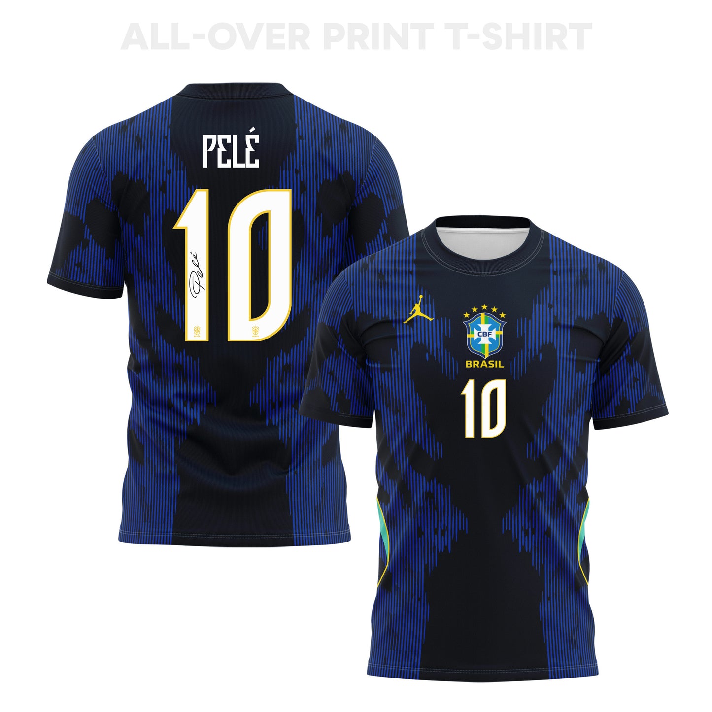 Pelé 10 Brazil 2026 Away 3D T-Shirt Fully Printed – Unisex, Blue