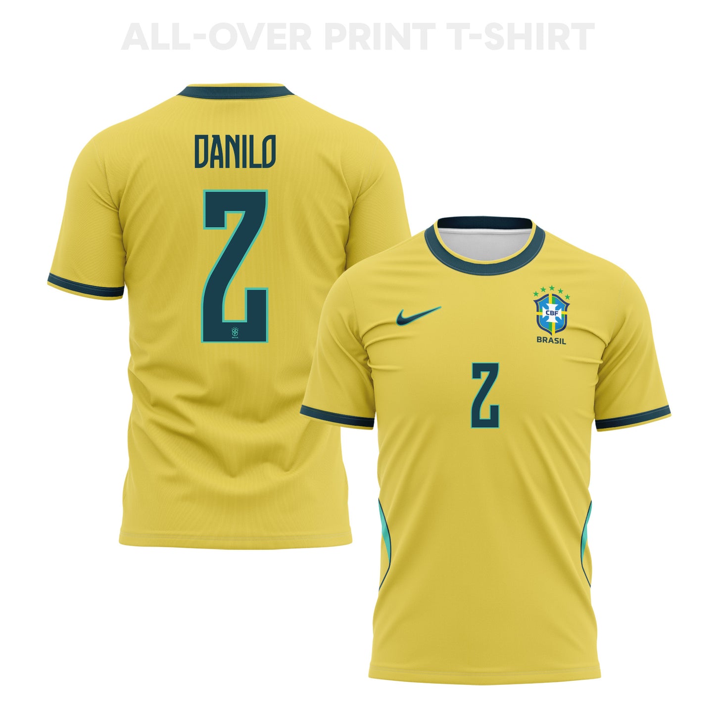 Danilo 2 Brazil 2026 Home 3D T-Shirt Fully Printed – Unisex, Yellow