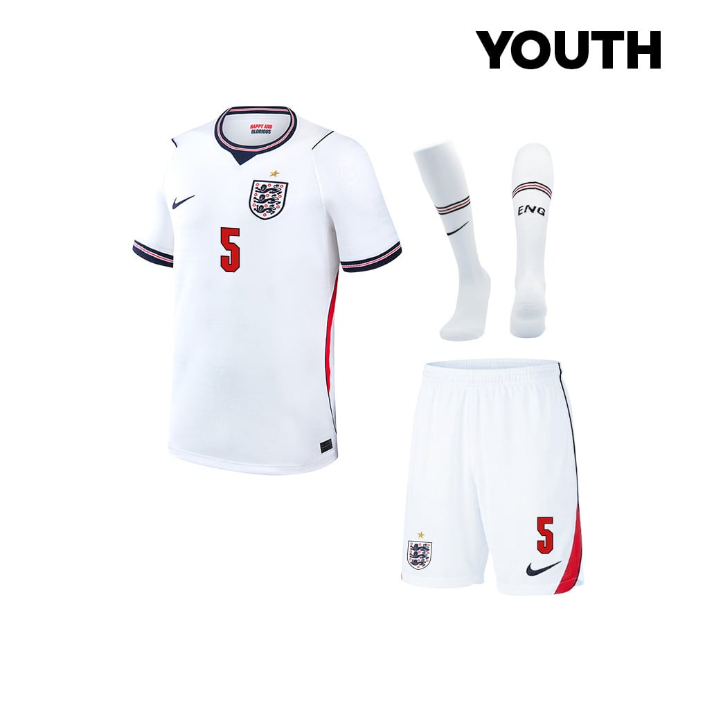 John Stones 5 England 2026 YOUTH Home Kit Set – White