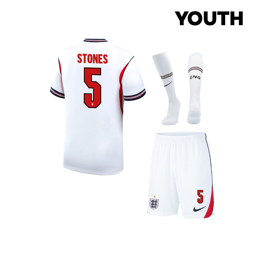 John Stones 5 England 2026 YOUTH Home Kit Set – White