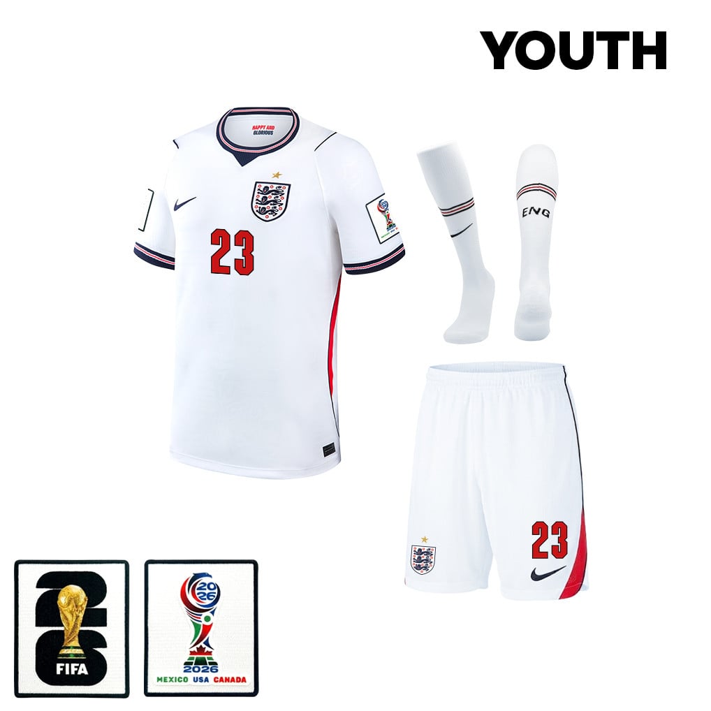 Elliot Anderson 23 England 2026 YOUTH Home Kit Set – White