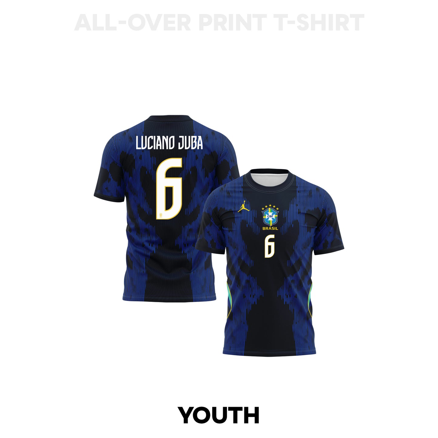 Luciano Juba 6 Youth Brazil 2026 Away 3D T-shirt Fully Printed – Blue