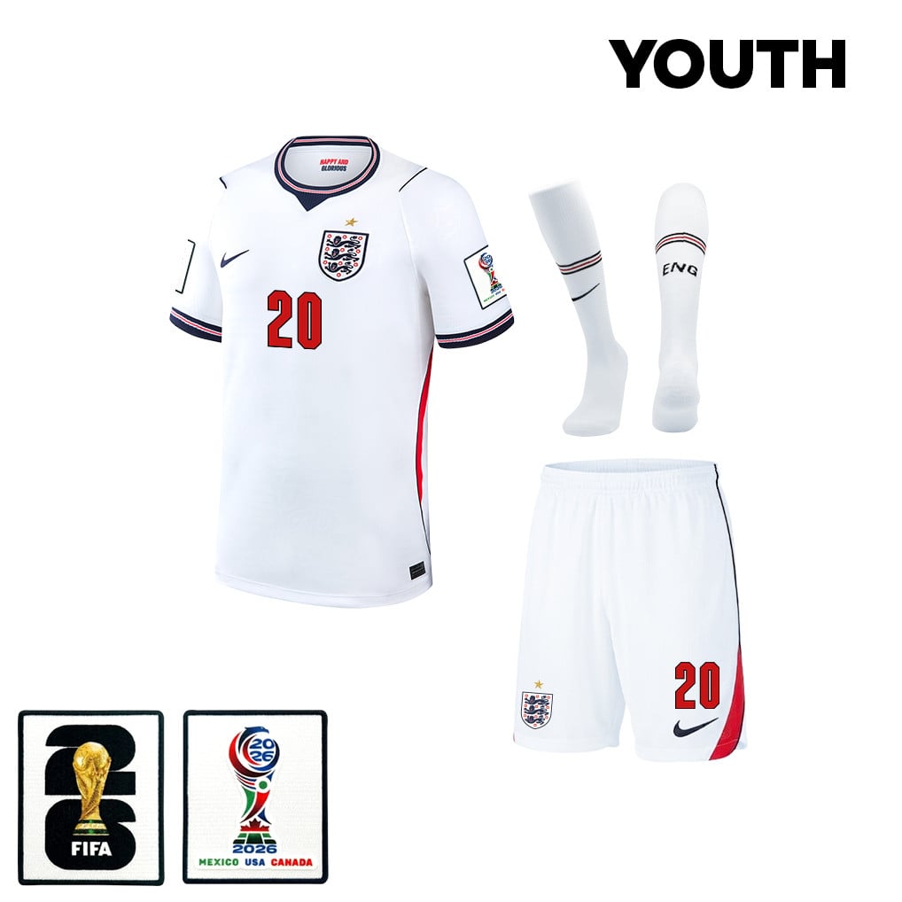 Jarrod Bowen 20 England 2026 YOUTH Home Kit Set – White
