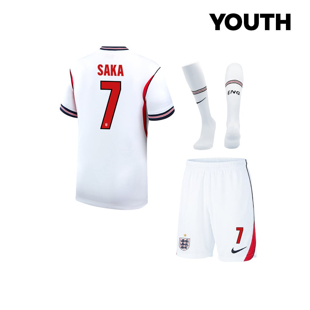 Bukayo Saka 7 England 2026 YOUTH Home Kit Set – White