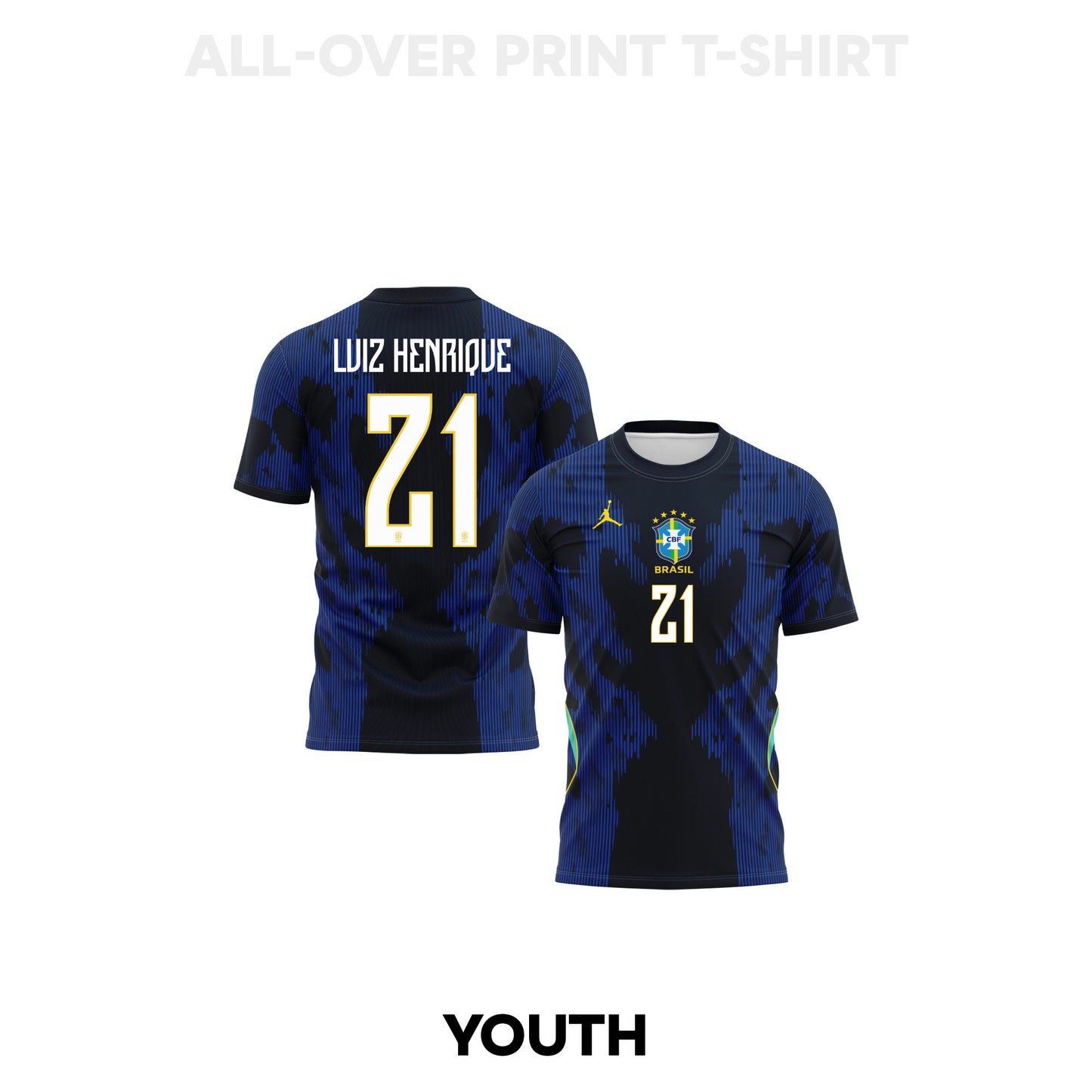 Luiz Henrique 21 Youth Brazil 2026 Away 3D T-shirt Fully Printed – Blue