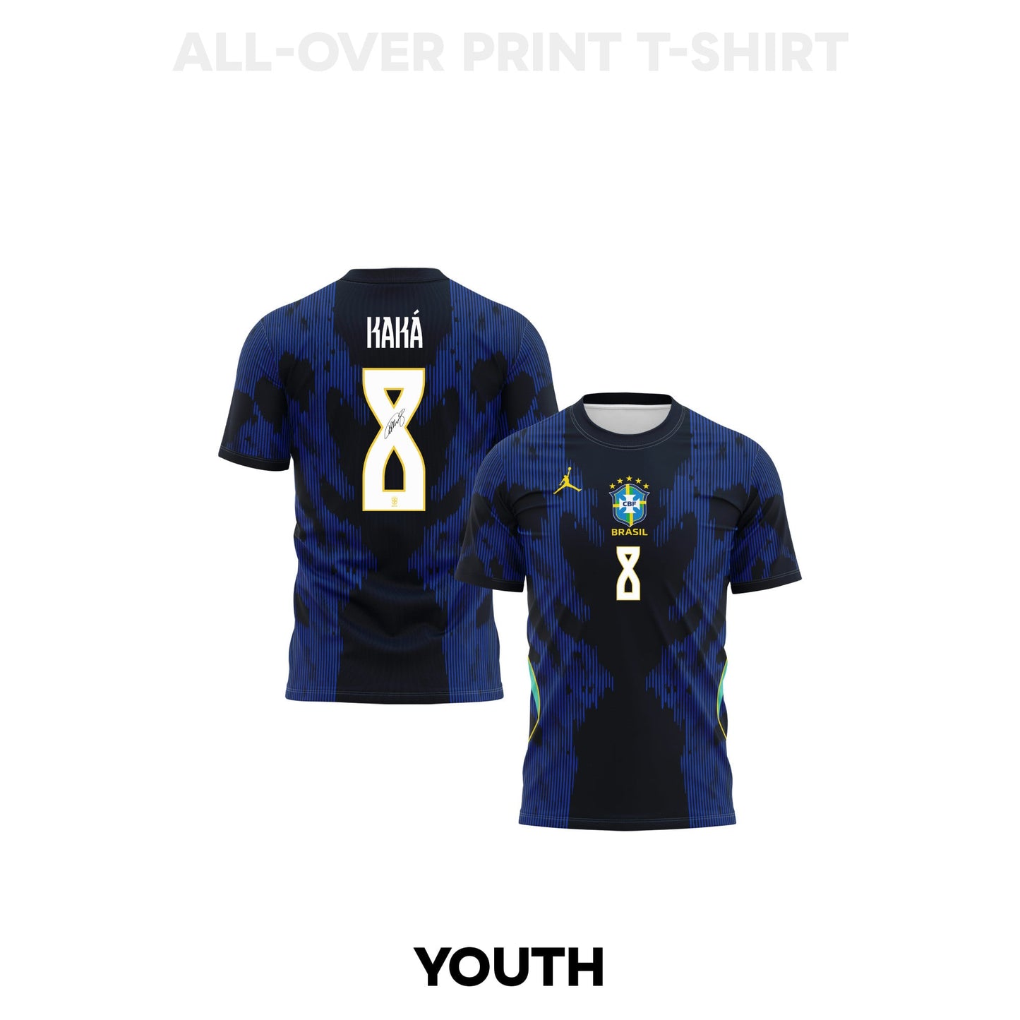 Kaká 8 Youth Brazil 2026 Away 3D T-shirt Fully Printed – Blue