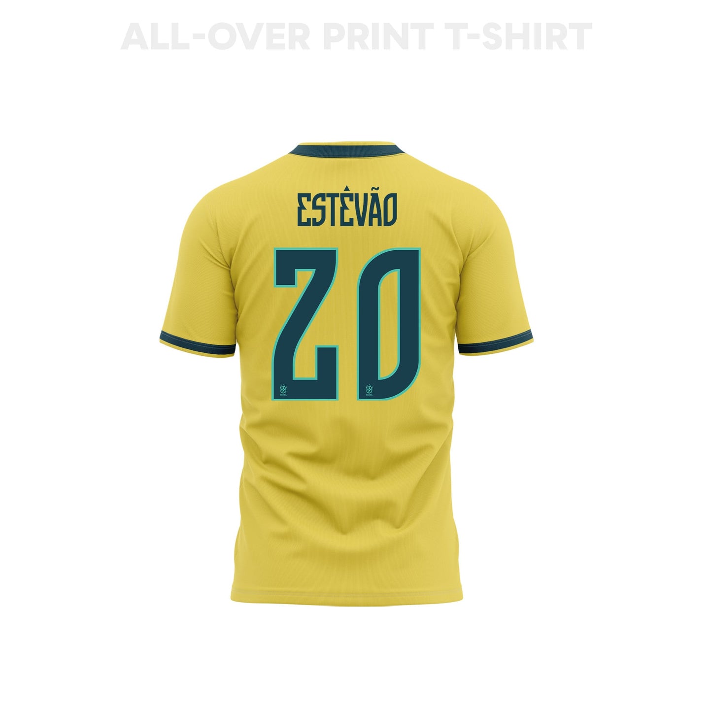 Estêvão 20 Youth Brazil 2026 Home 3D T-shirt Fully Printed – Yellow
