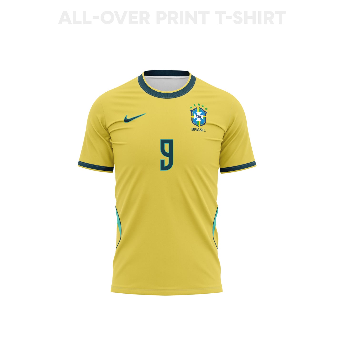 Ronaldo Nazário 9 Youth Brazil 2026 Home 3D T-shirt Fully Printed – Yellow
