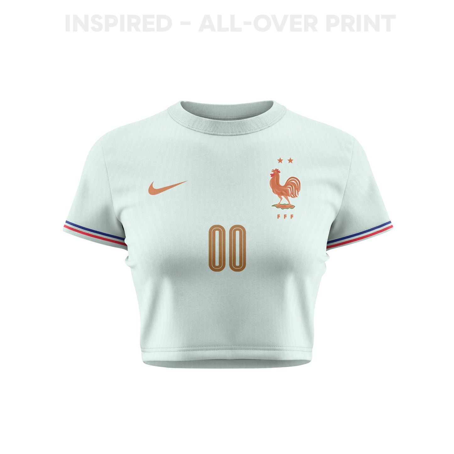 France 2026 Women's Away All-Over Print Cropped Jersey - Personalized - Green