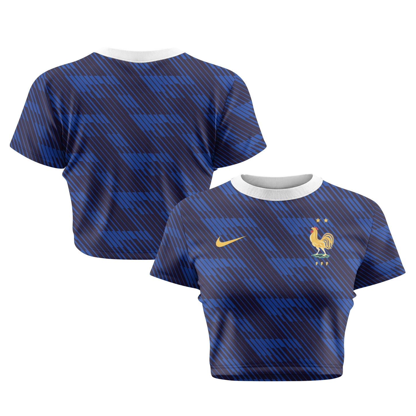 France 2026 Women's Home All-Over Print Cropped Jersey - Blue