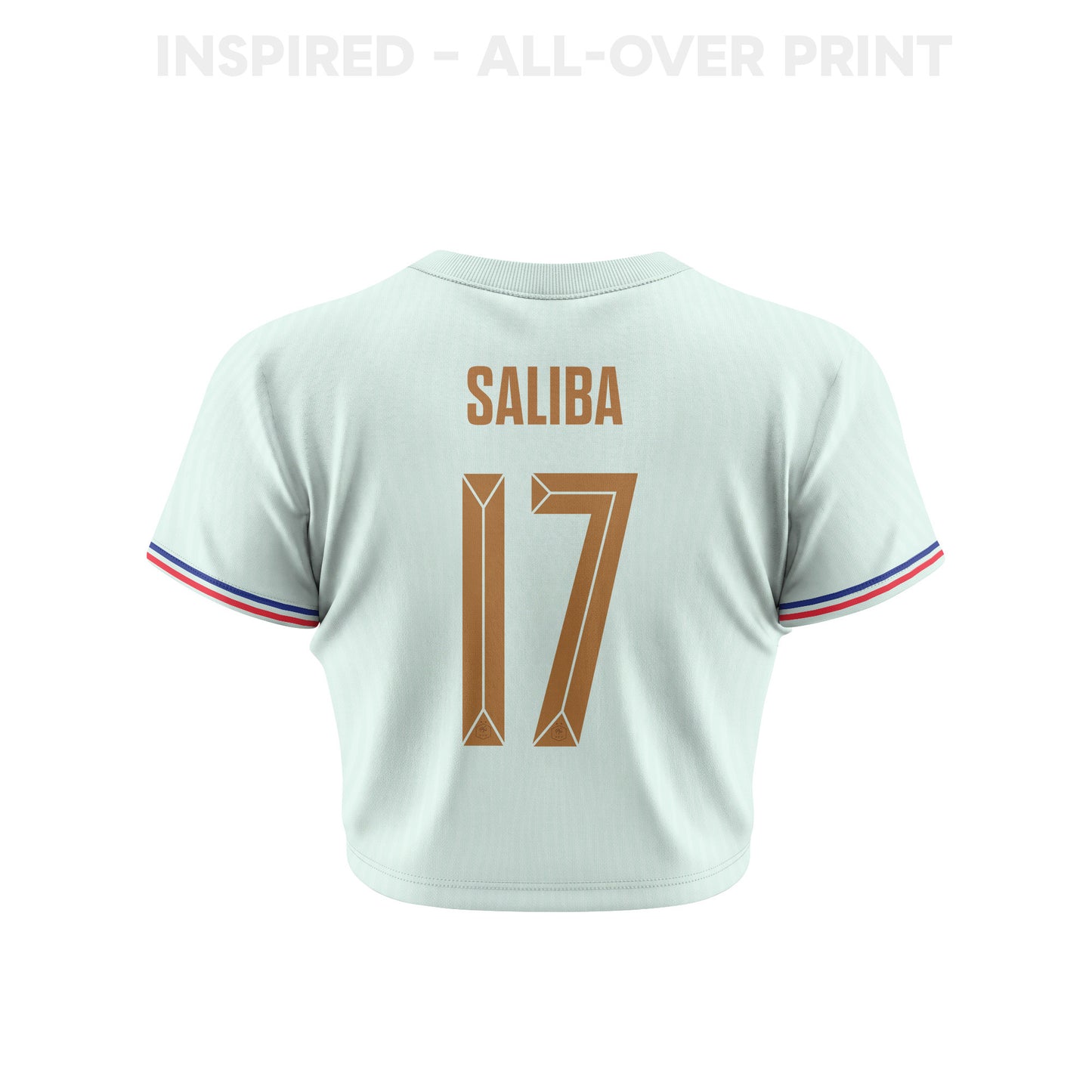 William Saliba 17 France 2026 Women's Away All-Over Print Cropped Jersey - Green