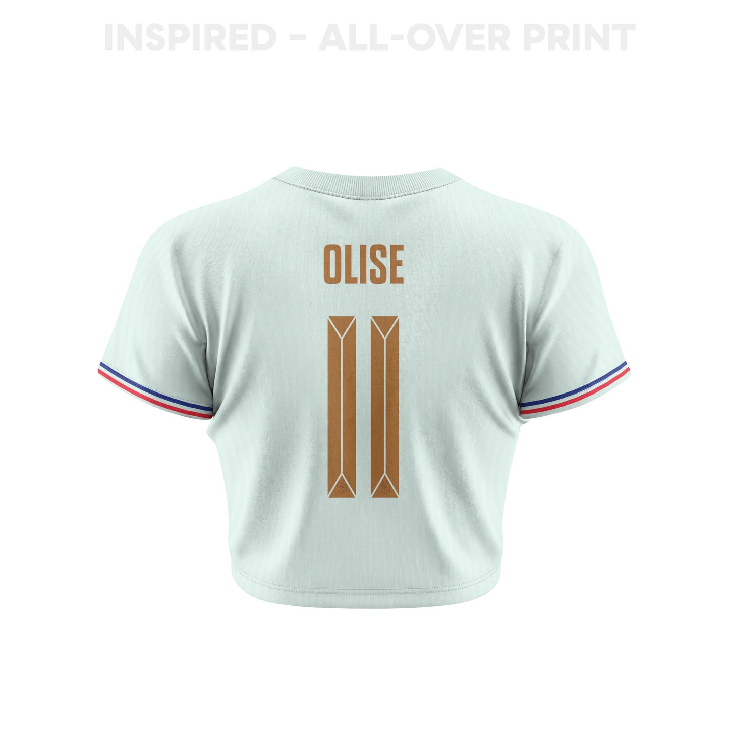 Michael Olise 11 France 2026 Women's Away All-Over Print Cropped Jersey - Green
