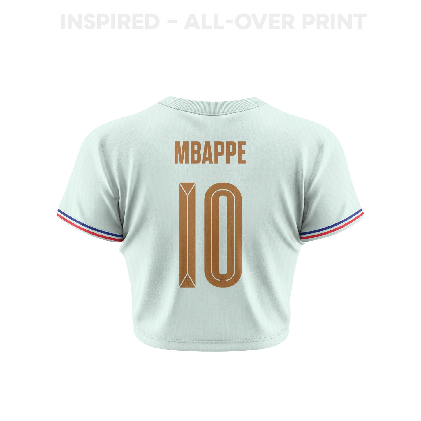Kylian Mbappé 10 France 2026 Women's Away All-Over Print Cropped Jersey - Green