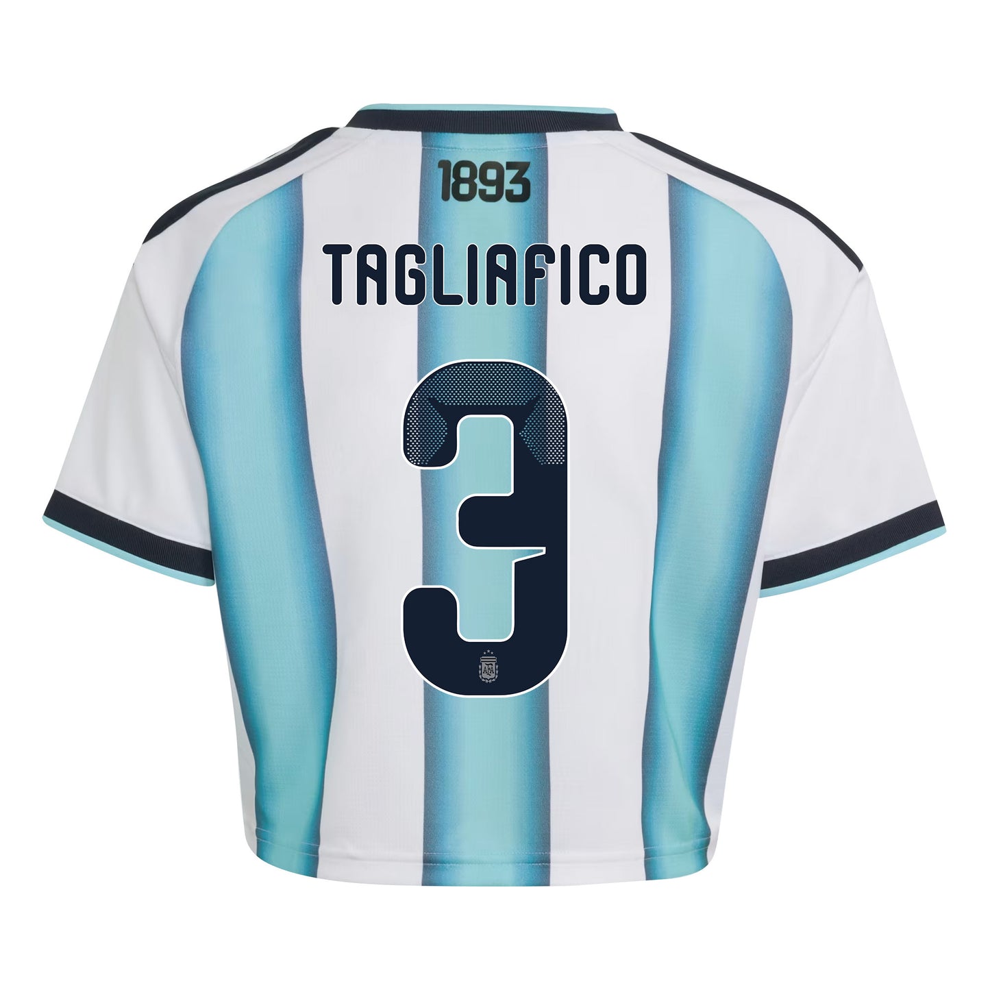 Nicolás Tagliafico 3 Argentina 2026 Home Women's Cropped Jersey - White