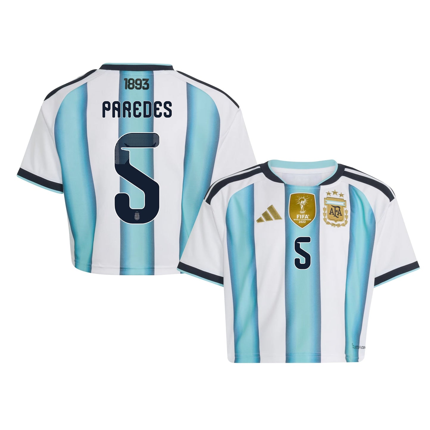 Leandro Paredes 5 Argentina 2026 Home Women's Cropped Jersey - White