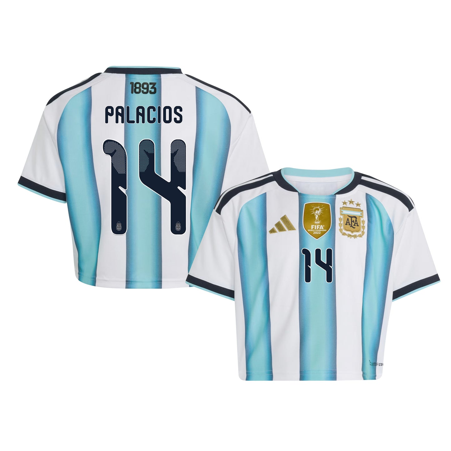 Exequiel Palacios 14 Argentina 2026 Home Women's Cropped Jersey - White