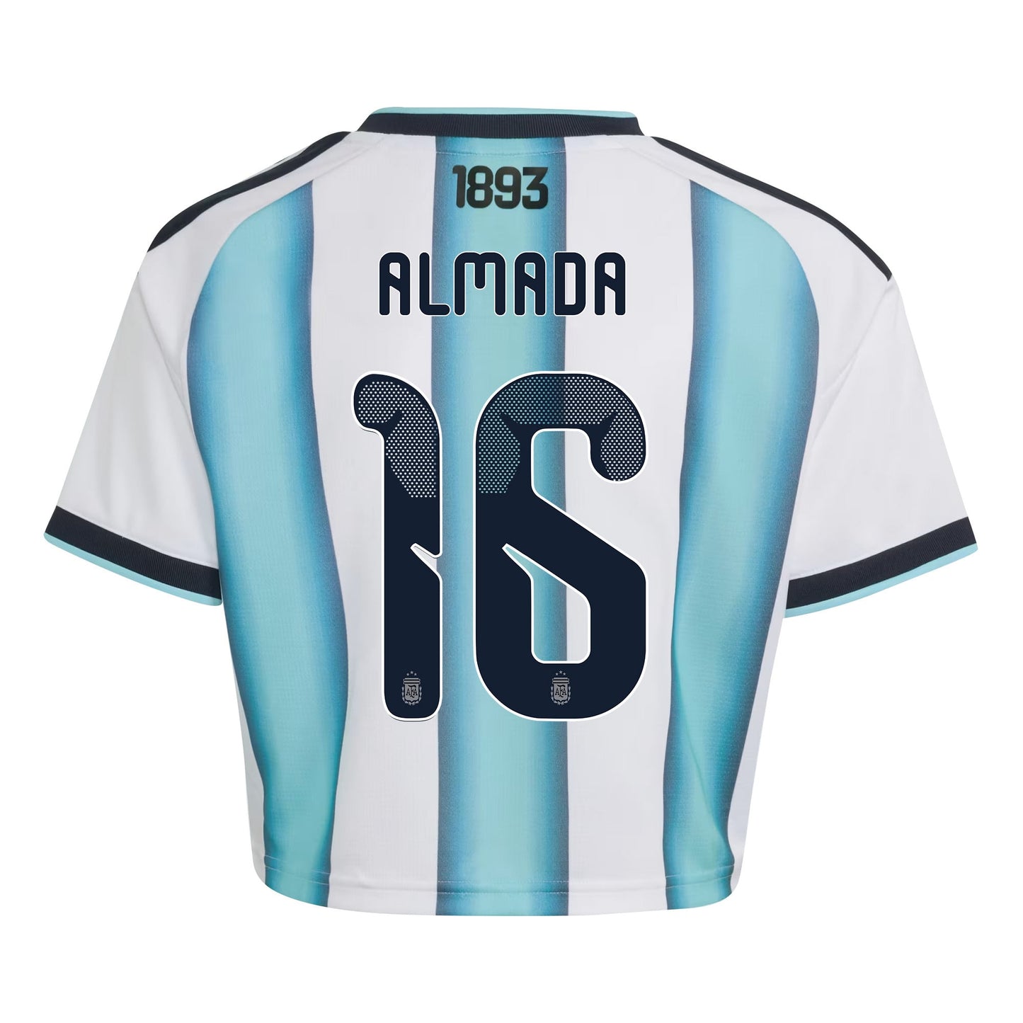 Thiago Almada 16 Argentina 2026 Home Women's Cropped Jersey - White