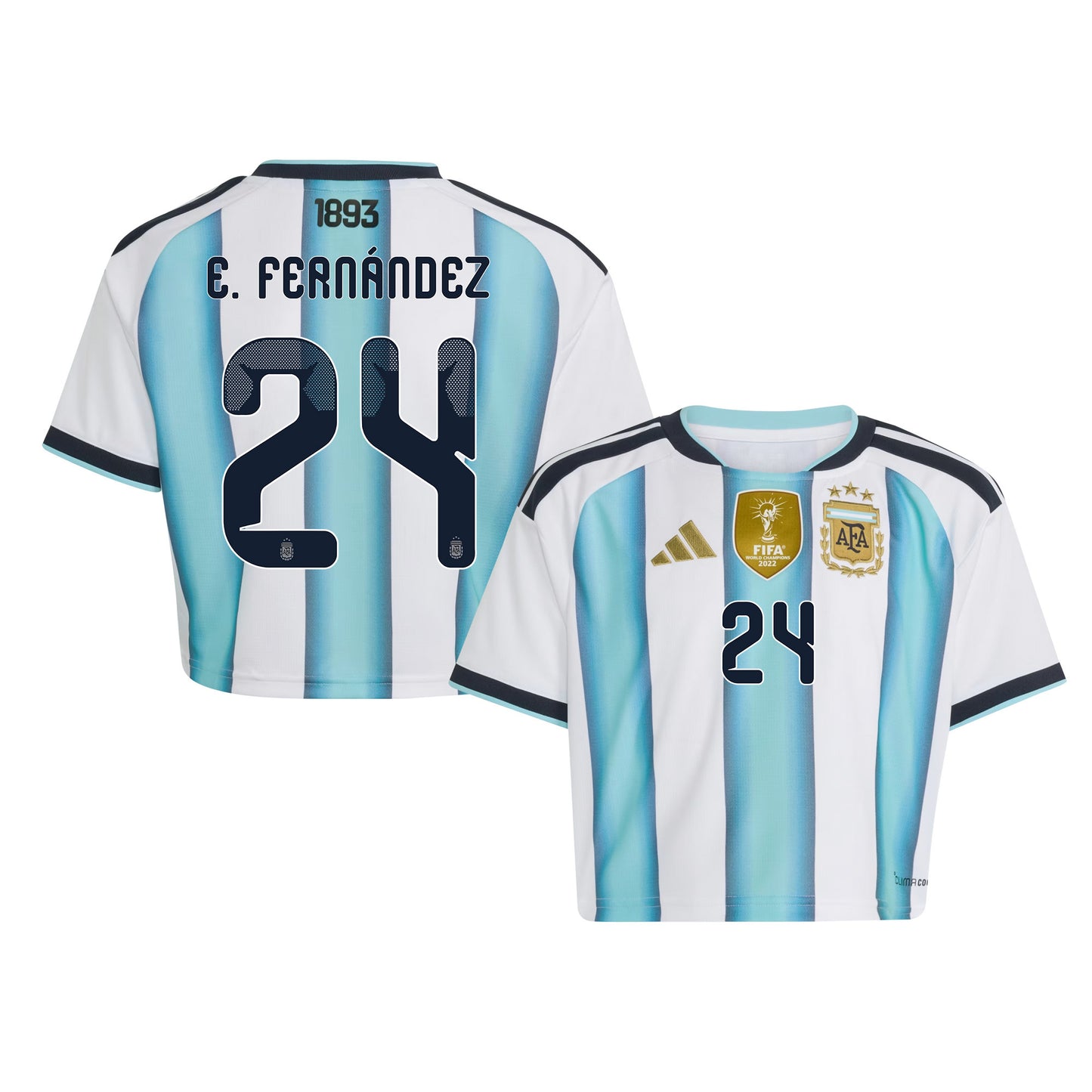 Enzo Fernández 24 Argentina 2026 Home Women's Cropped Jersey - White